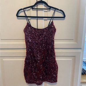 Lucy in the Sky Burgundy Sequin Mini Dress